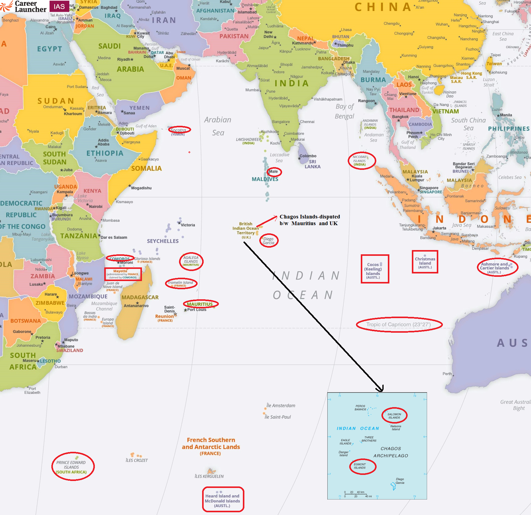 Indian Ocean Political Map